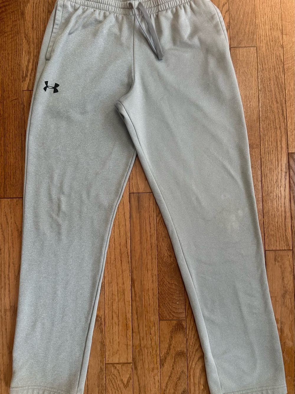 Under Armour Kids Light Gray Sweatpants with Black Logo